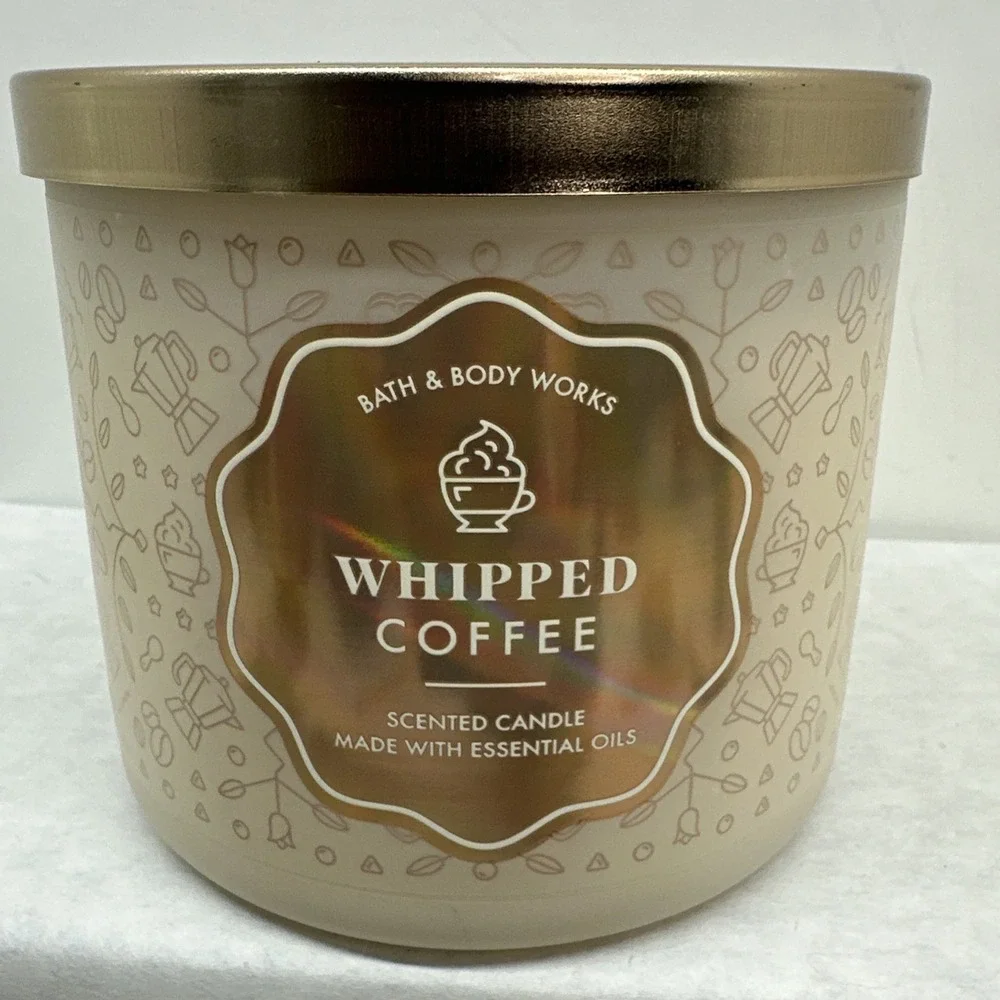 Bath & Body Works WHIPPED COFFEE 3-Wick Candle 14.5 oz Espresso Cream Sugar